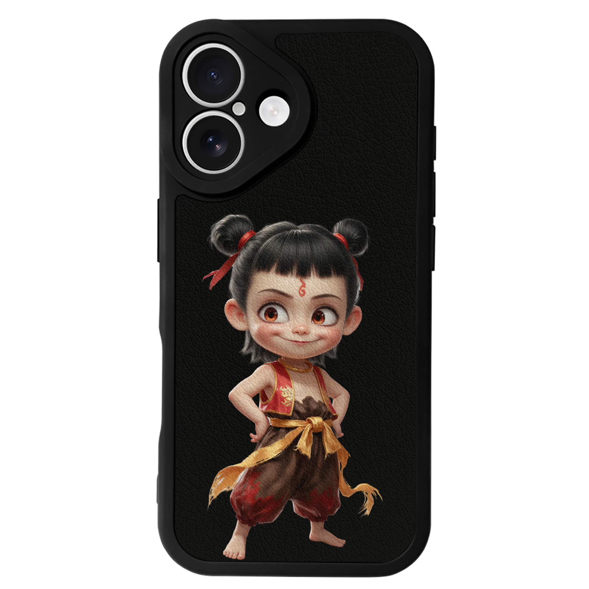 （画像用） Ne Zha 2 ナタ 魔童の大暴れ 【iPhone 16シリーズ対応】シリコンスマホケース（レザー調） 材質：シリコン